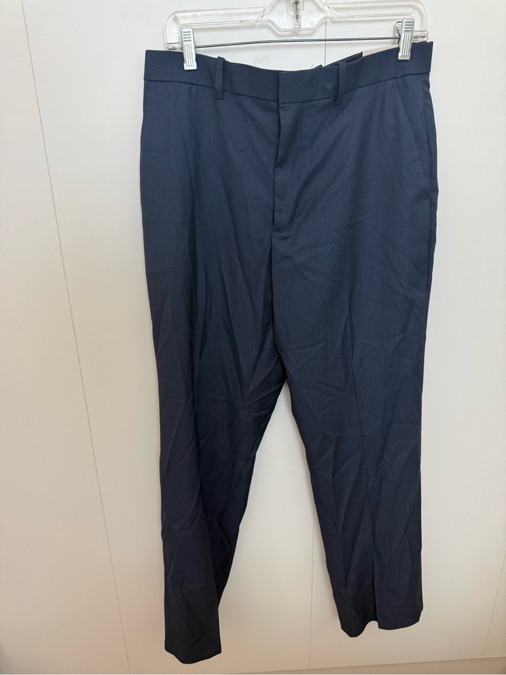 Perry Ellis Navy Flat-Front Dress Pants